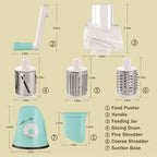 Manual Rotary Vegetable Cutter Cheese Grater Food Fruit Potato Peeler Carrot Shredder Slicer Cutting Chopper Kitchen Tools Shop2023BD Store