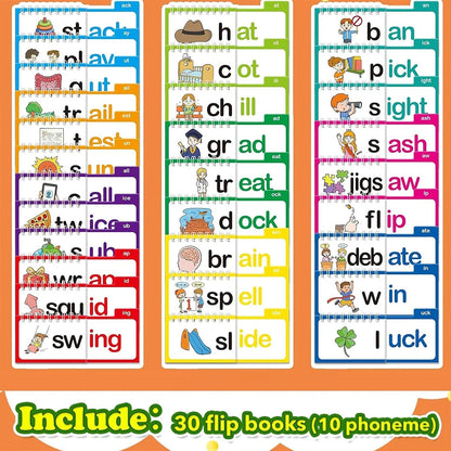 Reading Flip Book 30 Read and Rhyme Flip Books Word Family Flip Books Flash Cards ABC Vocabulary Cards Educational Reading