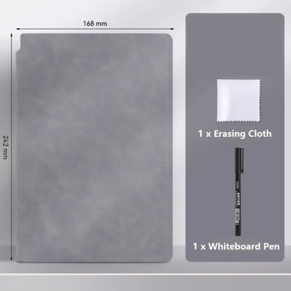 Reusable A5 Whiteboard Notebook Leather With Whiteboard Pen Writing Board With Erasing Cloth Stationery Memo Pad Students Gift