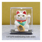 Solar Waving Lucky Cat: Eco-Friendly Maneki Neko for Home and Office Good Fortune ACCHAMP Store