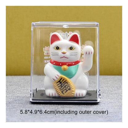 Solar Waving Lucky Cat: Eco-Friendly Maneki Neko for Home and Office Good Fortune ACCHAMP Store