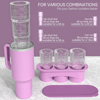 Ice Cube Tray for ST Cup Tumbler Cup , Cylinder-Shaped Silicone Ice Mold with Lid , Stanley Cup Accessories