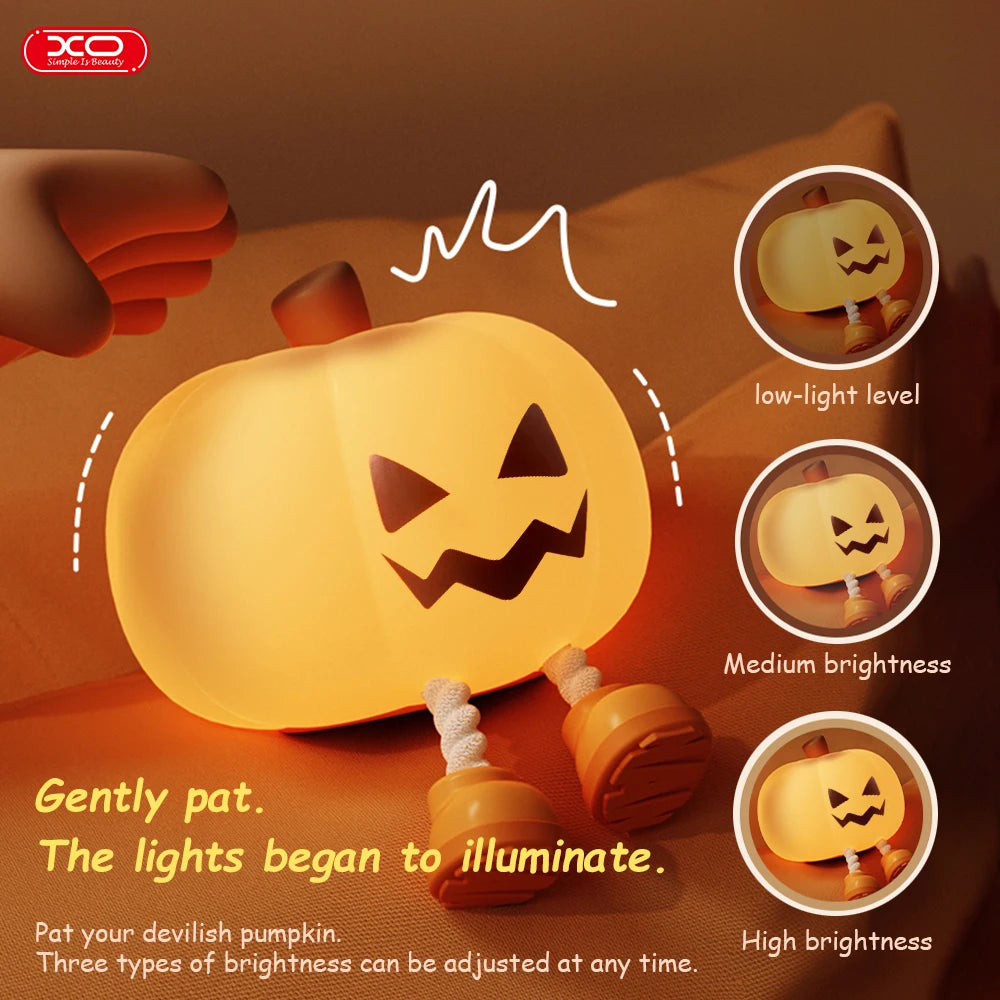 Calabaza de sonrisa espeluznante con luz: ¡Decoración de Halloween que brilla en la oscuridad!