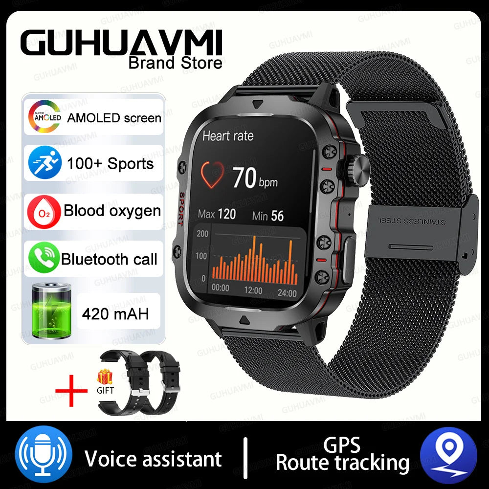 Smart Watch for Xiaomi Military GPS Tracker Men IP68 5ATM Outdoor Sports Fitness Tracker Health Monitor 1.96" BT Call Smartwatch LIGE SmartWatch Official Store