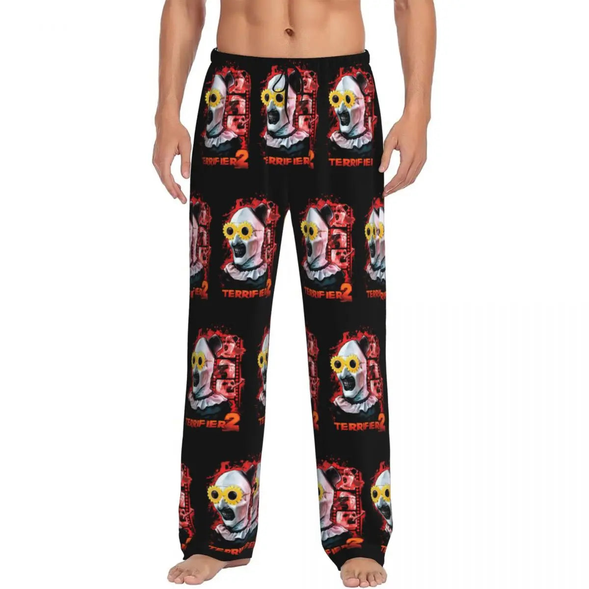 Custom Printed Horror T-Terrifiers Film Essential Pajama Pants Men Sleep Sleepwear Bottoms with Pockets