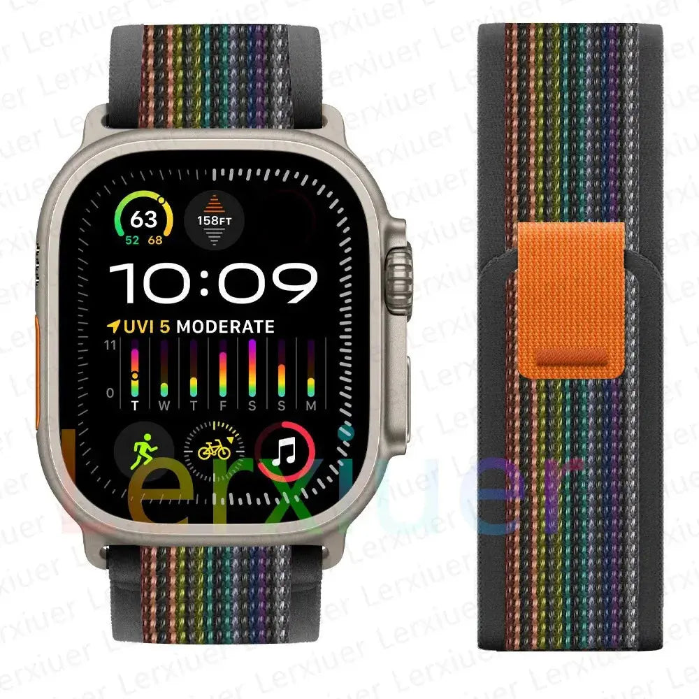 For Apple Watch Series 10 46mm Nylon Loop Magnetic Buckle Watch Band(Smoke Purple) Elegant-Straps Store