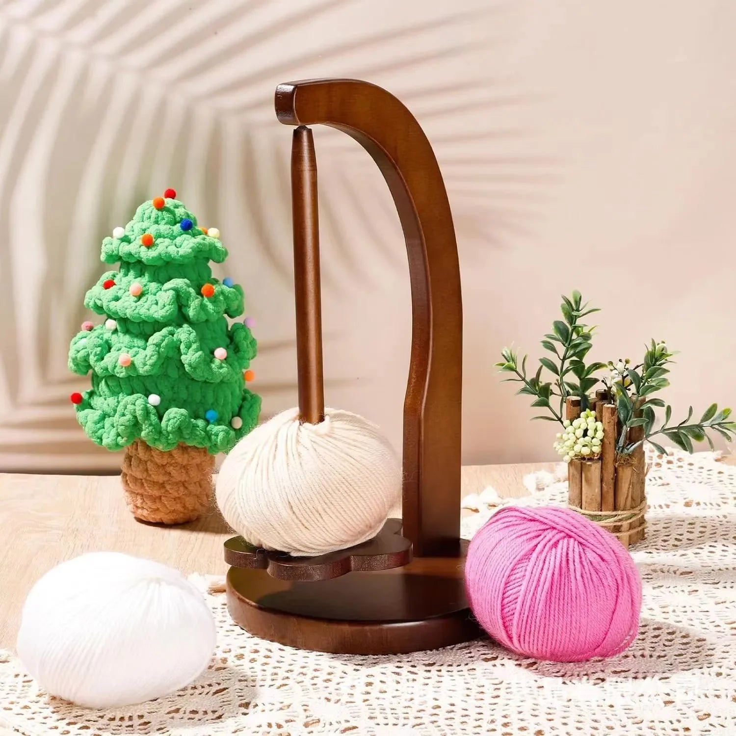 Tidy Your Threads: Elegant Wooden Yarn Spool Rack New life 88 Store