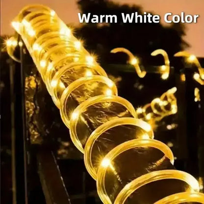 1pc Solar LED String Light 50LED Tube Rope String Lights With 8 Modes AliExpress