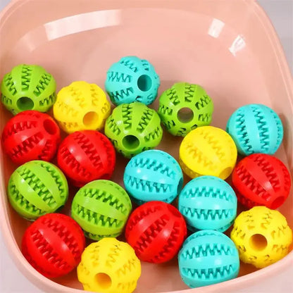 Dog Food Ball Pet Dog Toy Interactive Rubber Balls for Small Large