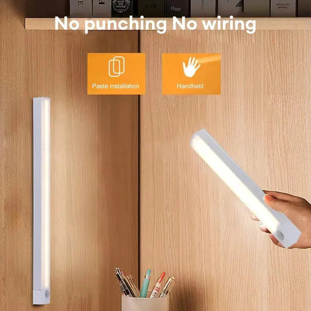 Luz nocturna de inducción recargable tipo C con sensor de movimiento LED para armario