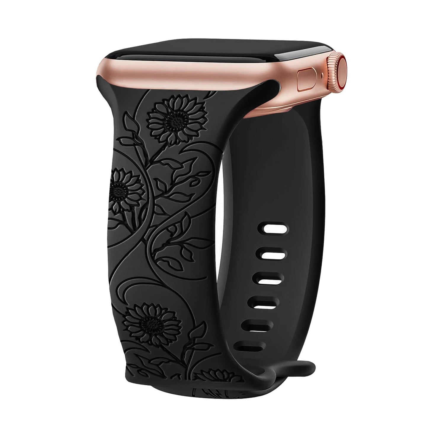 Levo Floral Engraved Silicone Band Personalized Strap Store