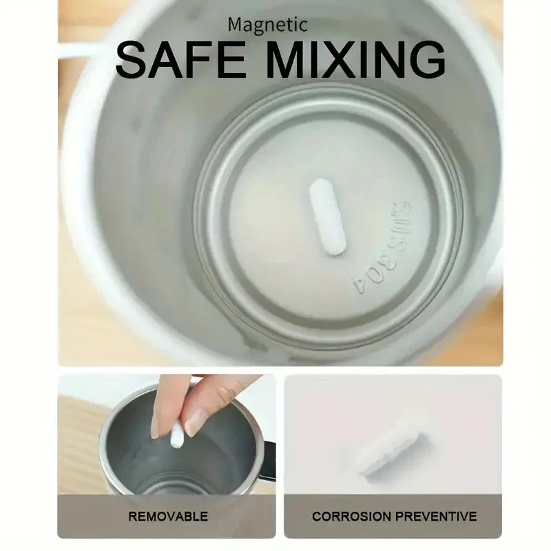 Smart mixing coffee cup LED display|USB charging|magnetic mixing function