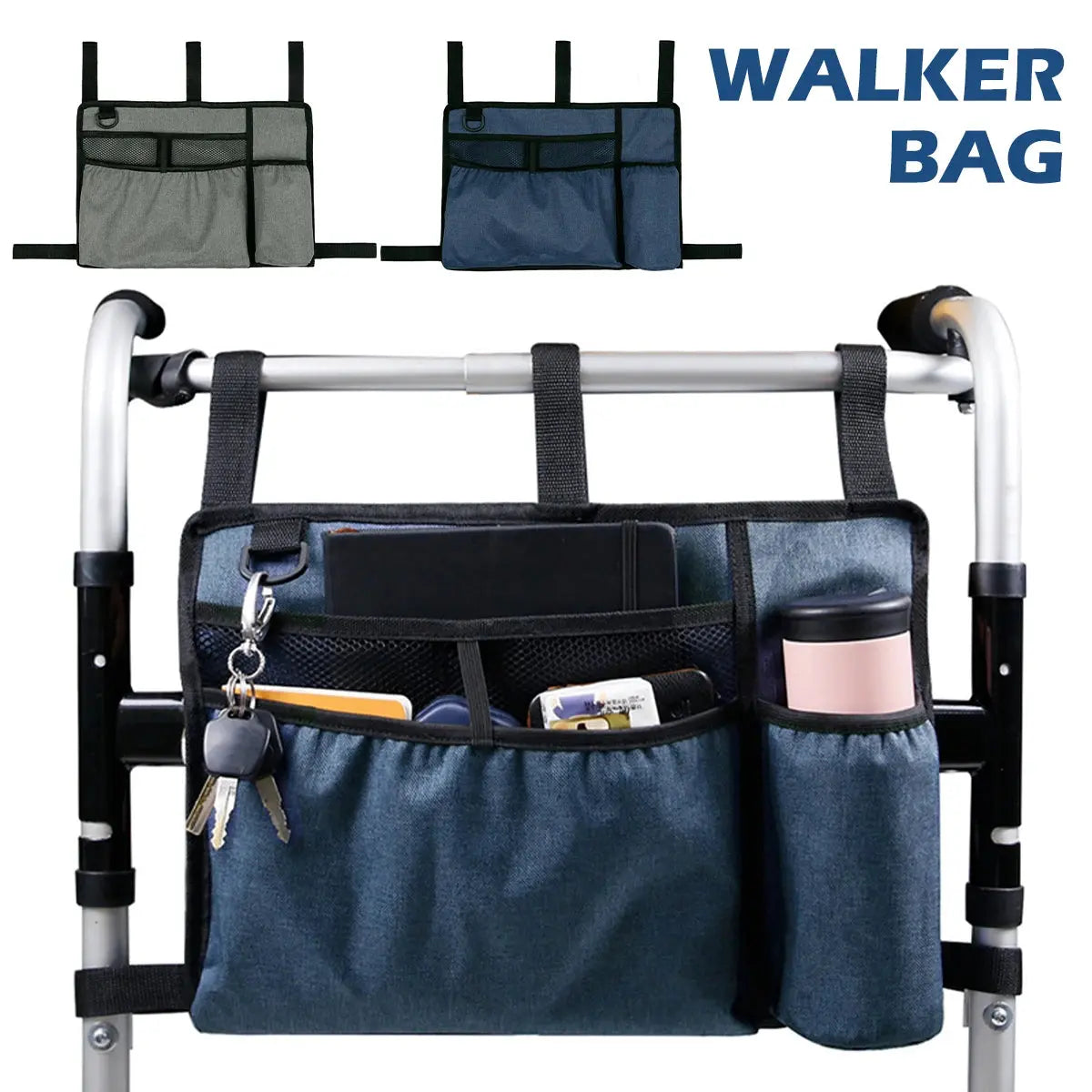 Walker Bag Basket with Cup Holder Suit for Adult Folding Walkers AliExpress