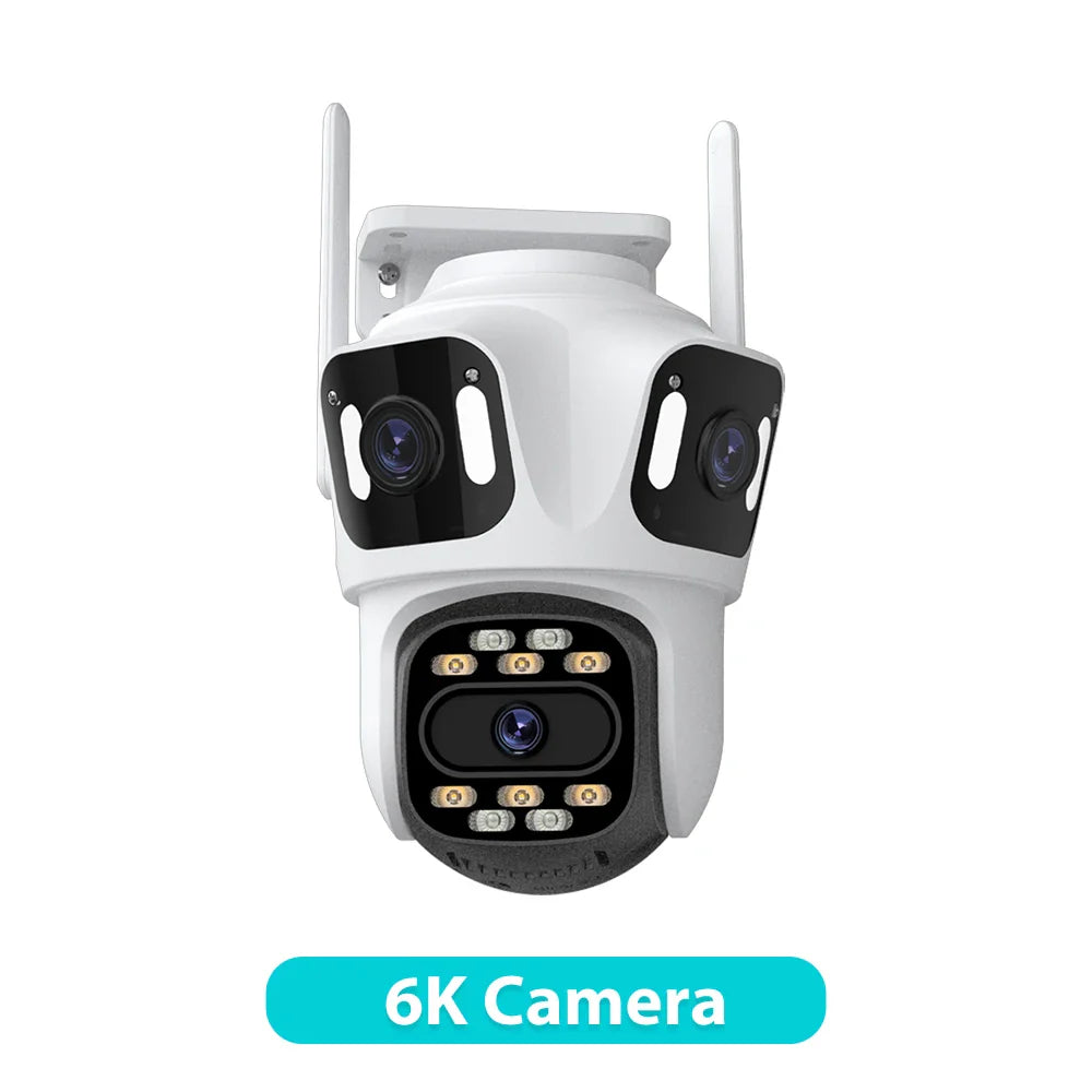 Three Lens PTZ IP Camera Outdoor 6K HD Three Screen WiFi Security Camera Auto Tracking 4K Dual Len Wirelss CCTV Camera iCsee Stone's Store