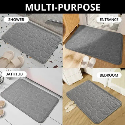 1 alfombra de terciopelo en relieve de espuma viscoelástica antideslizante para baño y sala de estar.