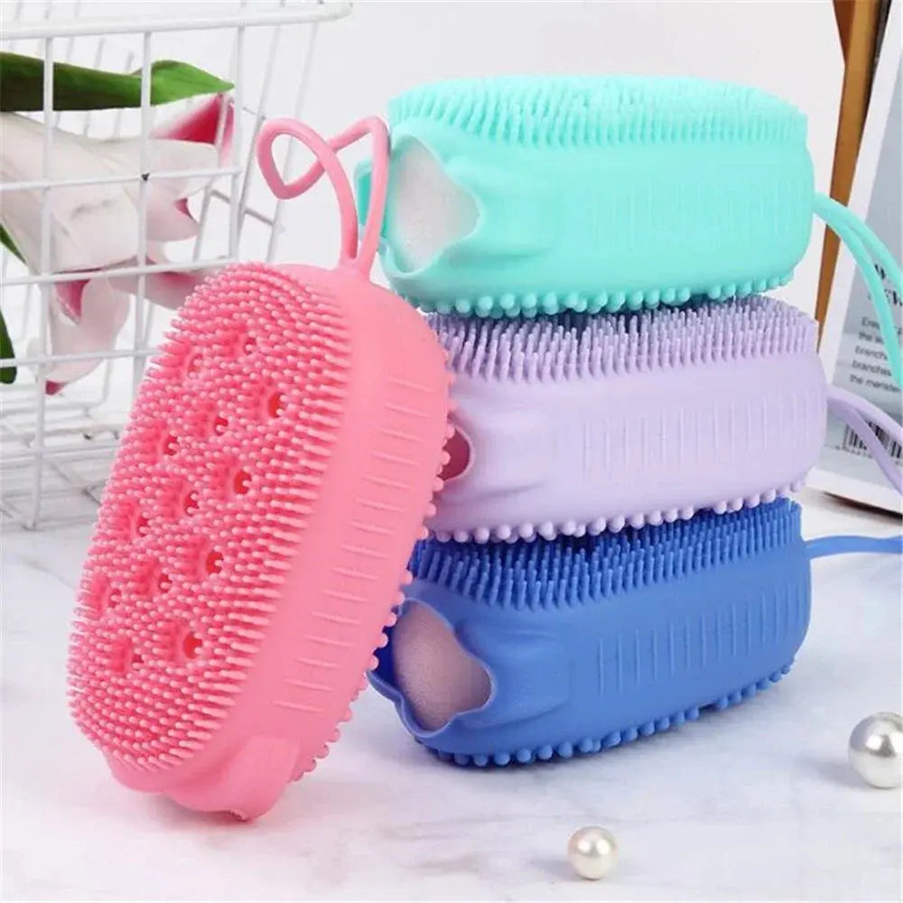 Silicone Body Scrubber Shower Exfoliating Scrub Sponge Bubble Bath