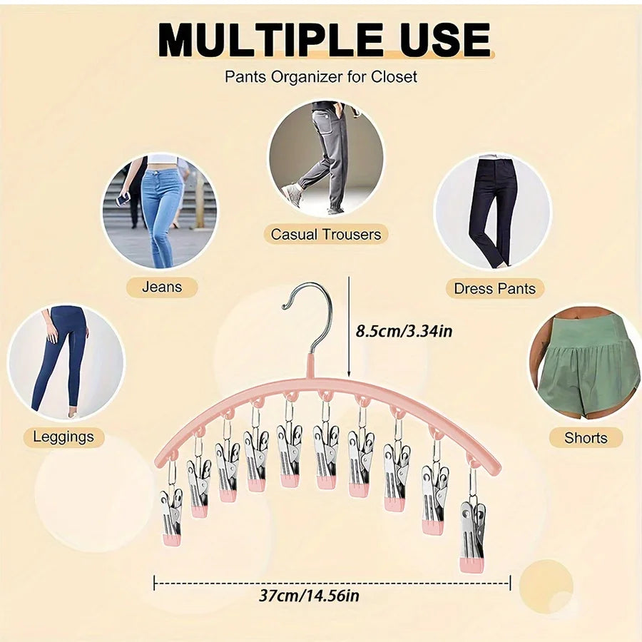Clip & Tidy – ¡Colgador de metal para pantalones de yoga que organiza tu armario a la perfección!
