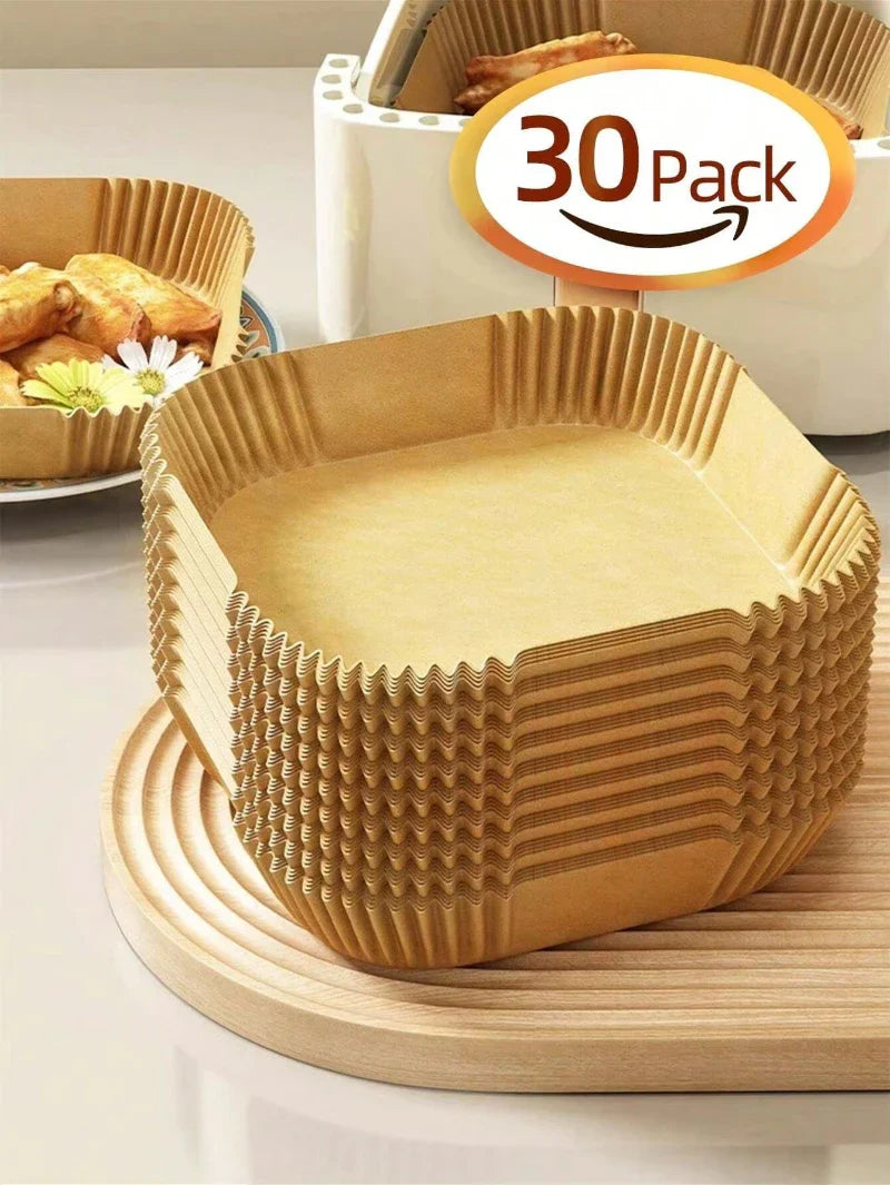 50 Pcs Nonstick Air Fryer Paper Liners Disposable For Clean Mess Free Cooking