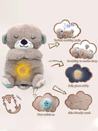 Baby Plush Doll Breathing Bear Soothing Sleep Playmate white Otter Toy Kids Music Sleeping Companion Sound Light Doll Toy Gift EPA Choice Store