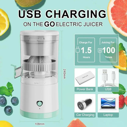 Portable Electric Juicer Electric Juicer Orange Juice Squeezer Fruit Juicer Household Orange Lemon Blender USB Charging Kitchen HELLO NEW WORLD Store
