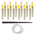 12 velas flotantes LED colgantes, varita con control remoto, velas cónicas mágicas sin llama, velas artificiales para decoración de fiesta de Halloween