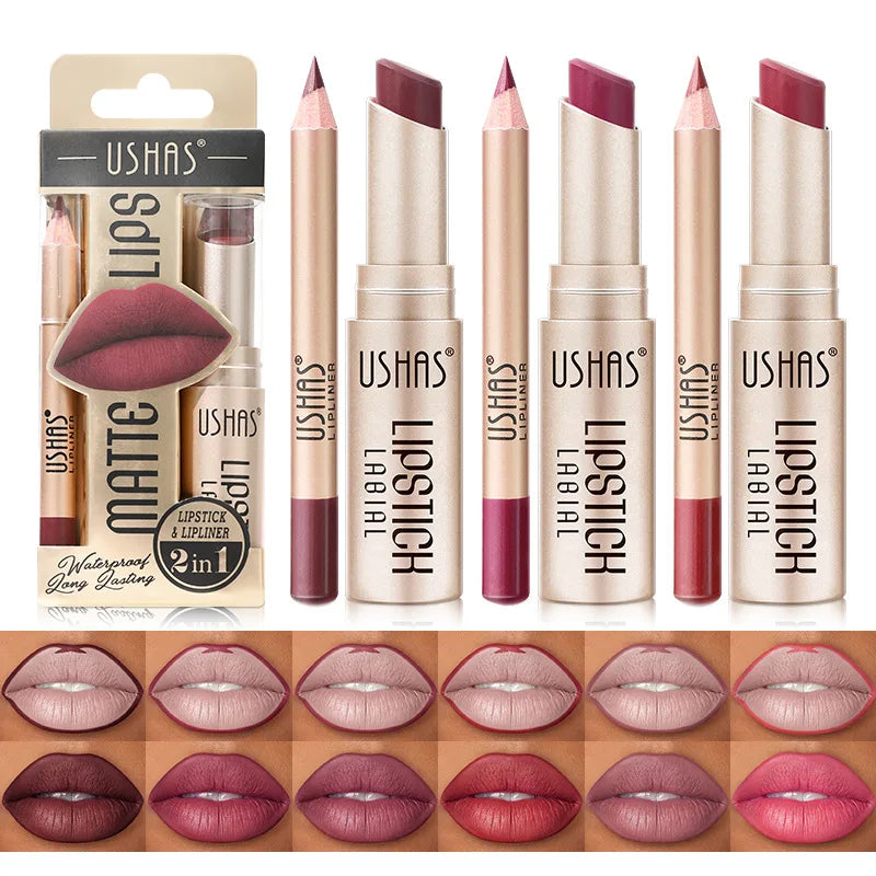 12 Color Lip Liner + LIPSTICK Set Stone's Store