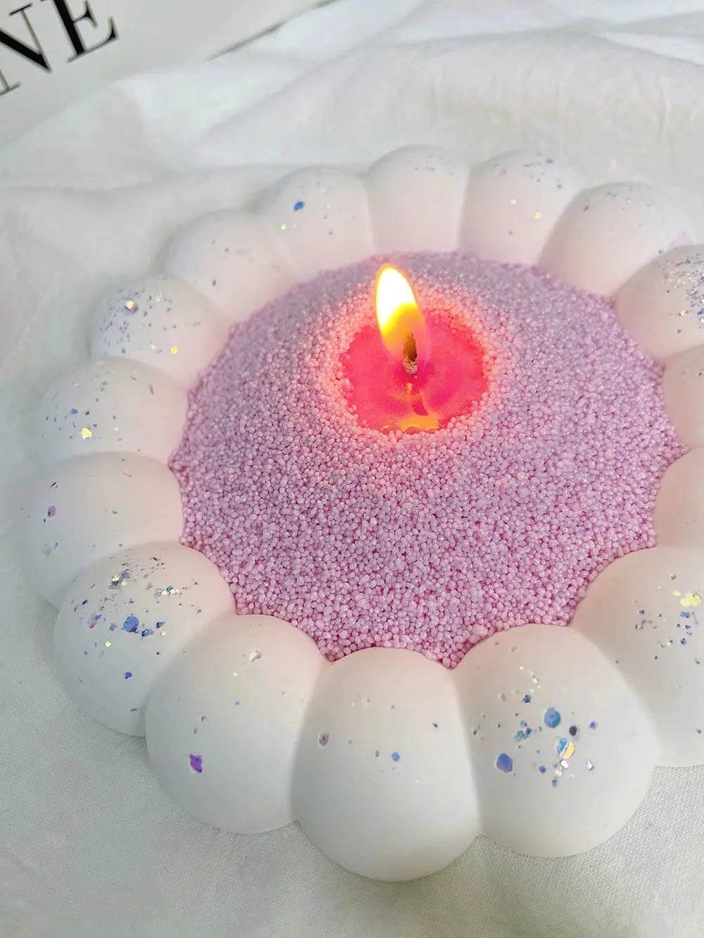 Arena de cera rosa Perlas flotantes para velas materiales de bricolaje Granulado de color