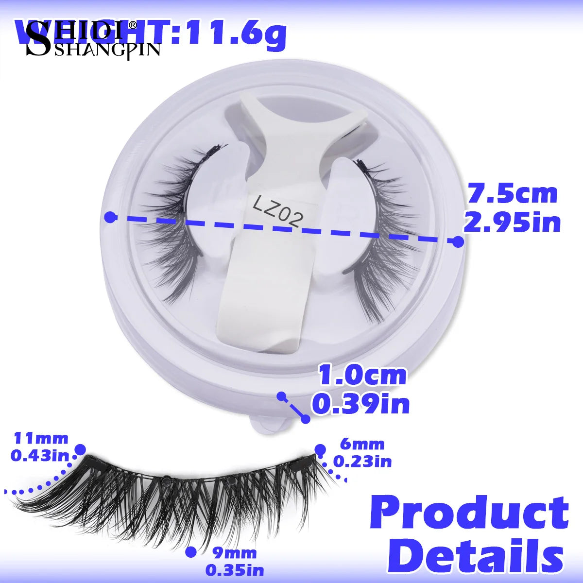 1 Pair Reusable Magnetic Eyelashes Tweezers Set Faux Mink Lashes Handmade 3D Natural False Eyelashes and Magnetic Tweezers Set