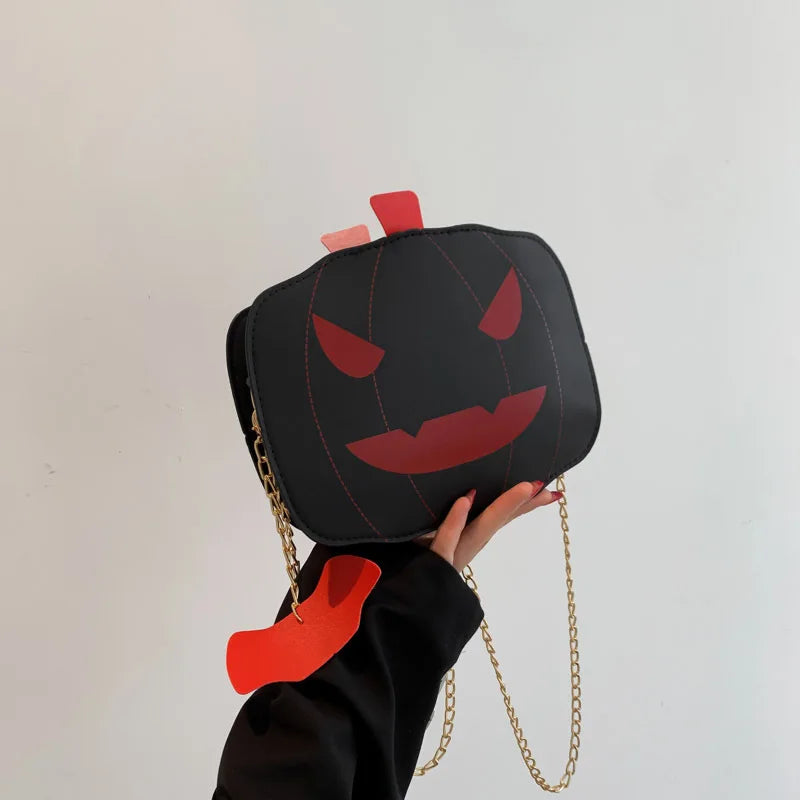 ‌2025 New Halloween Pumpkin Bag - Funny Cartoon Crossbody Chain Shoulder Bag Crossbody Chain Purse