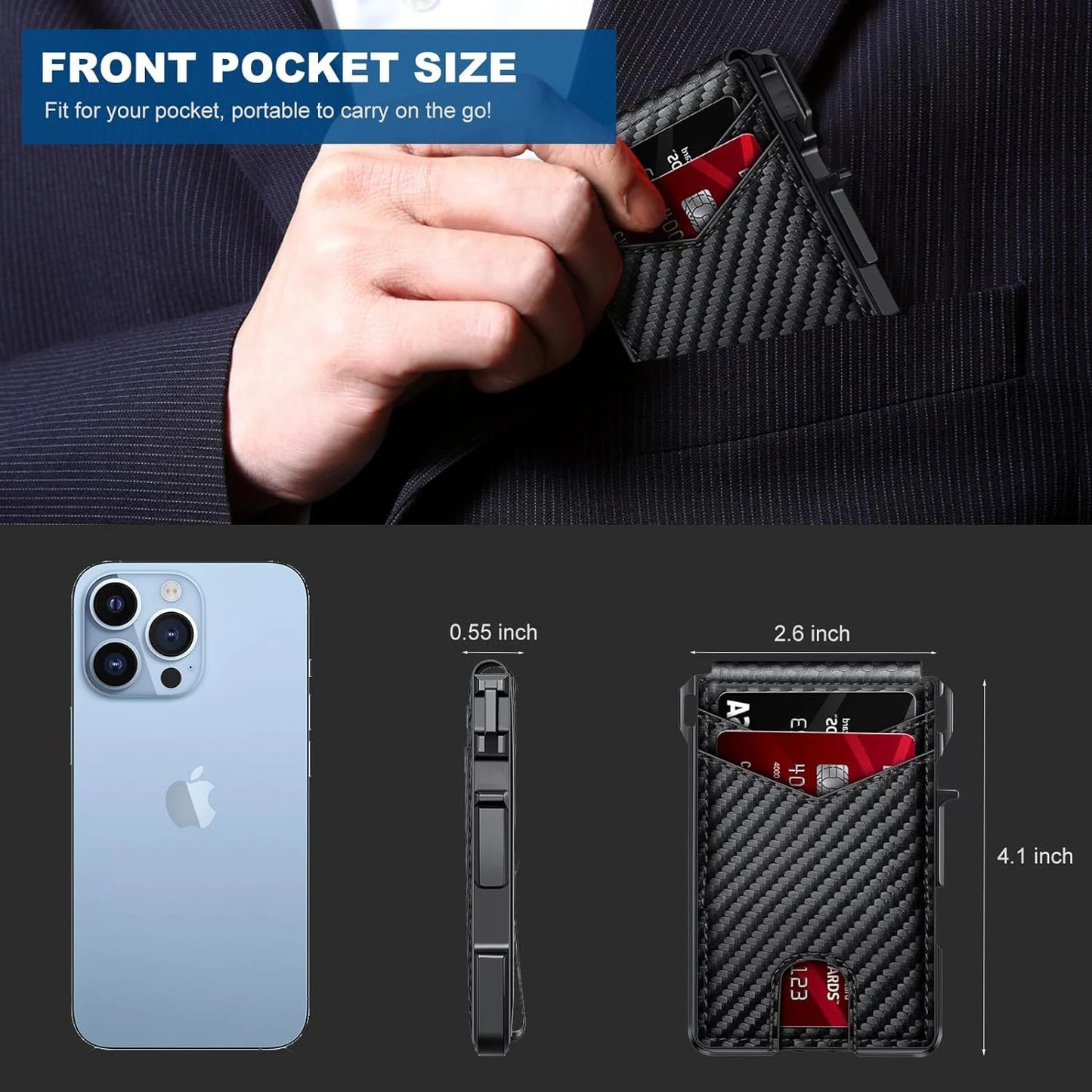SecureSnap™ Smart RFID Wallet 🔒💼 Pop-Up. Protected. Stylish.