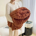 Snuggle Up in Softness: Coral Fleece Bunny Plush Blanket Shop1102735123 Store