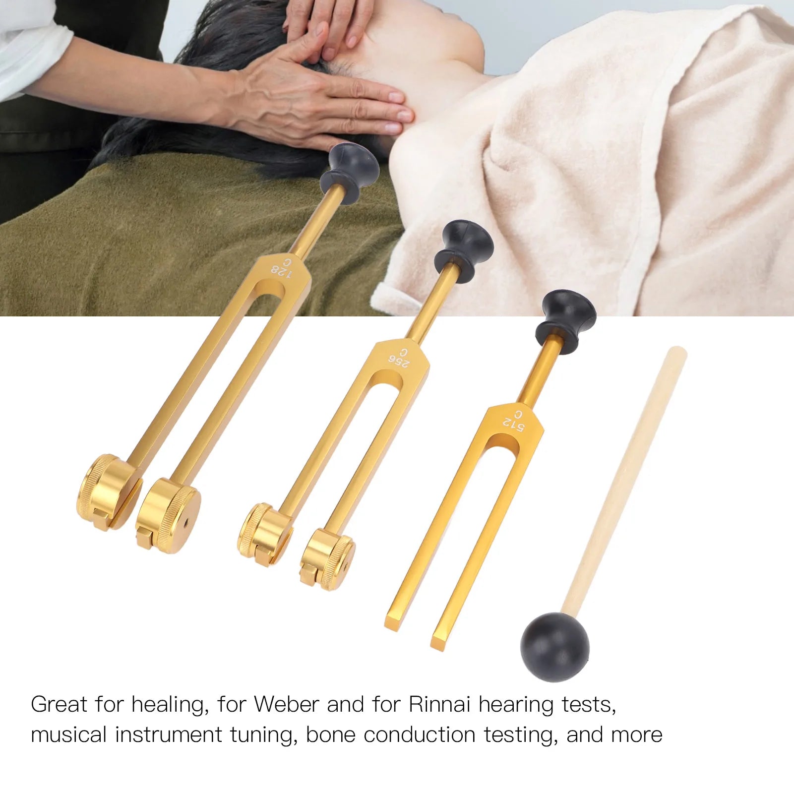 Tuning Fork Healing Instrument 512Hz Aluminum Alloy Relax Tuning Fork Set Corrosion Resistant Portable for Clinical