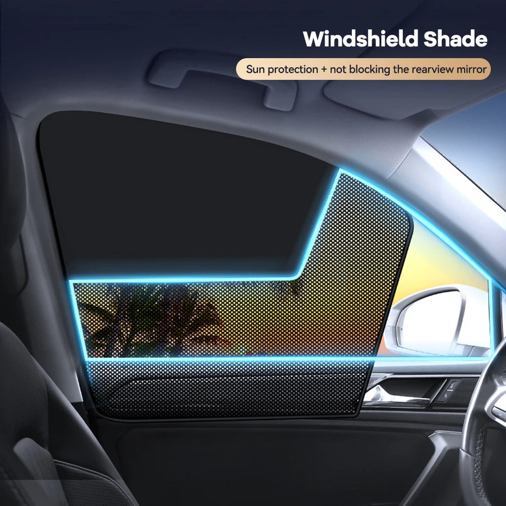 Parasoles magnéticos universales para ventanas de coche, cortinas de doble capa para privacidad en el coche, parasol protector de verano para camping, siestas y dormir.