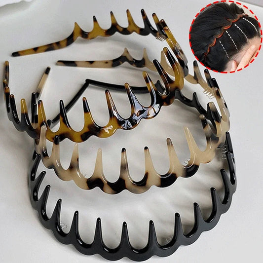 Fashion Wave Headbands for Women Solid Color Toothed Non-slip Hair Bands Girl Face Wash Sports Hairbands Hair Accessories WE YOU Store