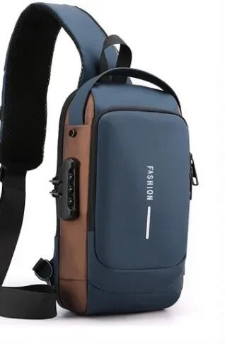 Bolso de pecho antirrobo para hombre, bolsos de hombro con carga USB, bandolera, mochila escolar para viajes cortos, bandoleras tipo bandolera Oxford para hombre