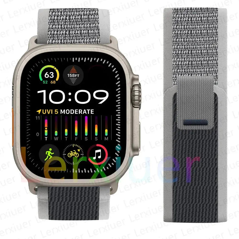 For Apple Watch Series 10 46mm Nylon Loop Magnetic Buckle Watch Band(Smoke Purple) Elegant-Straps Store