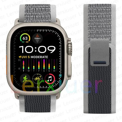 For Apple Watch Series 10 46mm Nylon Loop Magnetic Buckle Watch Band(Smoke Purple) Elegant-Straps Store