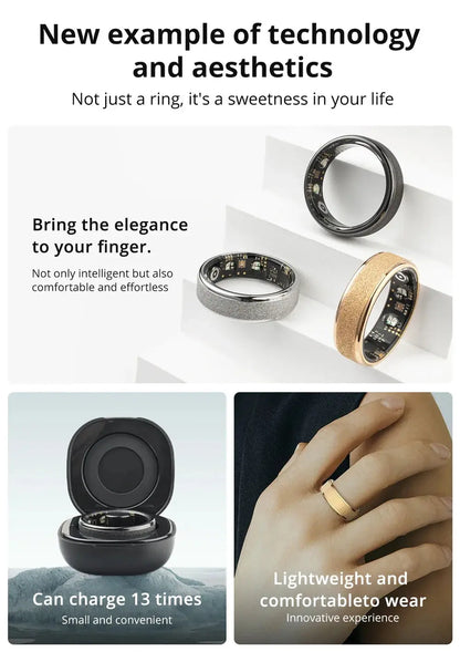COLMI R10 Smart Ring with Charging Case for Men Women, Health and Sleep Monitor, 5ATM Waterproof, Multi-sport Mode Shop1103572318 Store