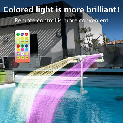 Solar Pool Fountain with 12-Color 4-Mode RGBIC LED Lights Above/Inground Solar Lights with Remote 360°Adjustable Dual Spray