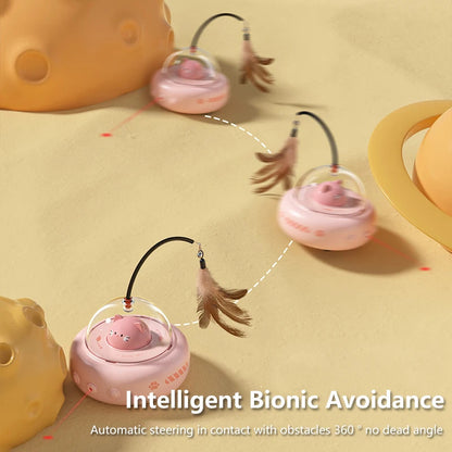 Smart UFO Cat Toy: Bell & Feather Fun Small Pet Store