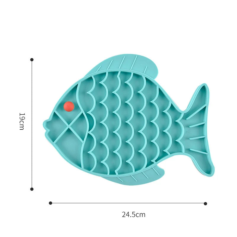 Fish Shape Silicone Lick Mat - Slow Feeding Food Bowl for Pets CDDMPET Official Store