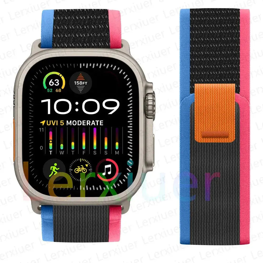 For Apple Watch Series 10 46mm Nylon Loop Magnetic Buckle Watch Band(Smoke Purple) Elegant-Straps Store