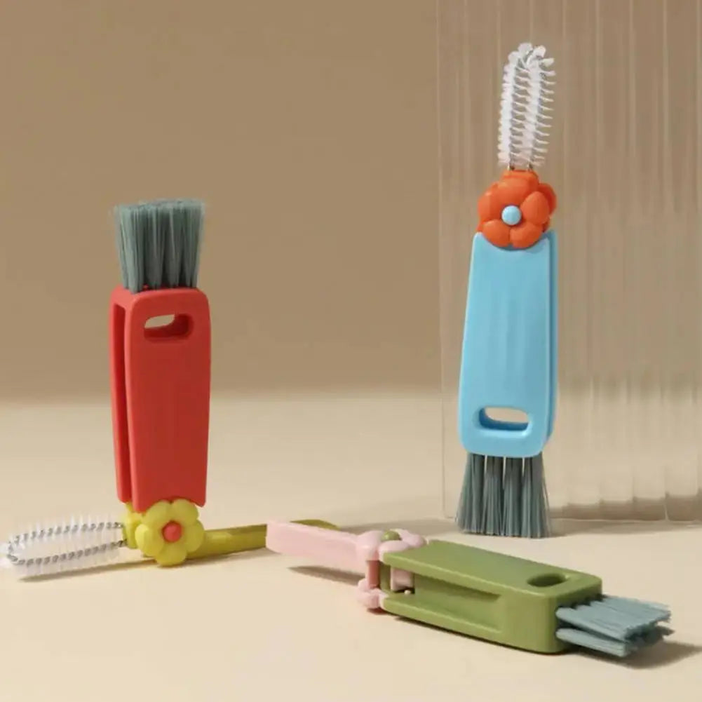 Multifunctional Brush Stiff Bristle Cup Lid Brush for Bottles Gaps