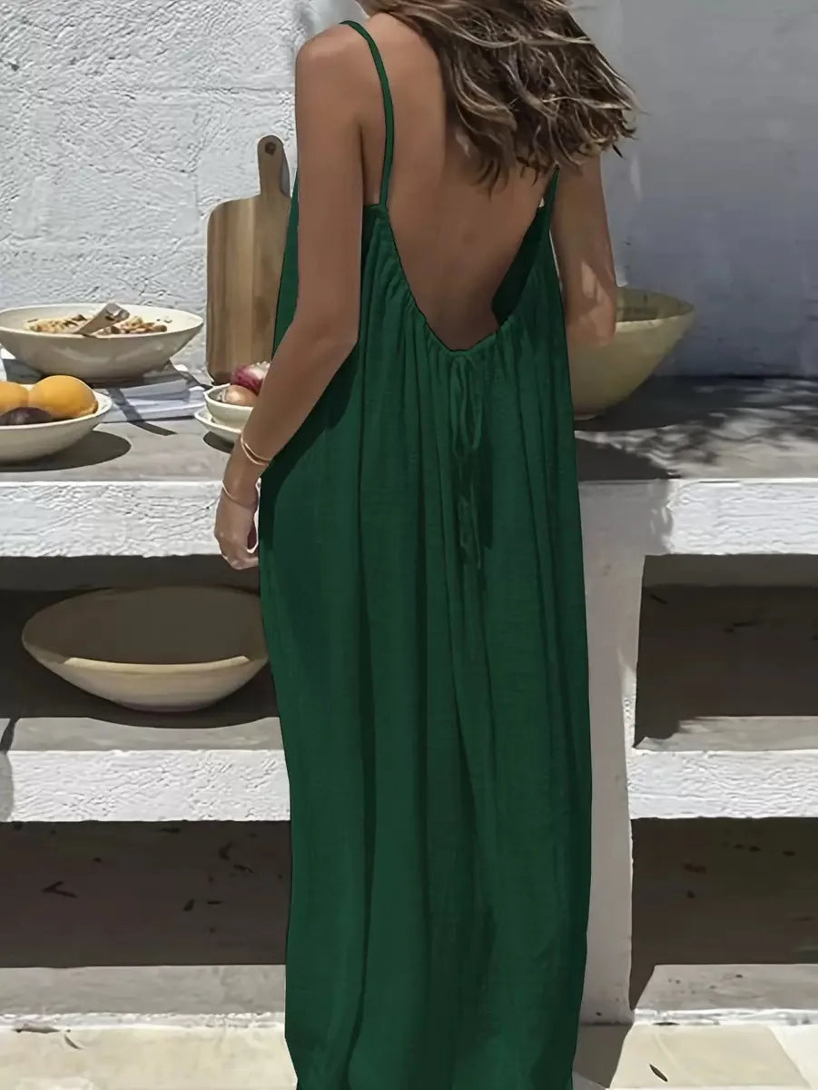 BreezeMuse™ Maxi sin Espalda 🌸 — Ajuste Regulable, Fluidez de Verano