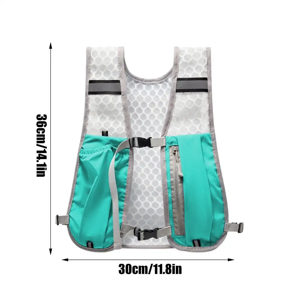 Chaleco de hidratación ligero para correr con botella de agua, chaleco reflectante con mochila de hidratación para el pecho con soporte para teléfono, chaleco de ciclismo