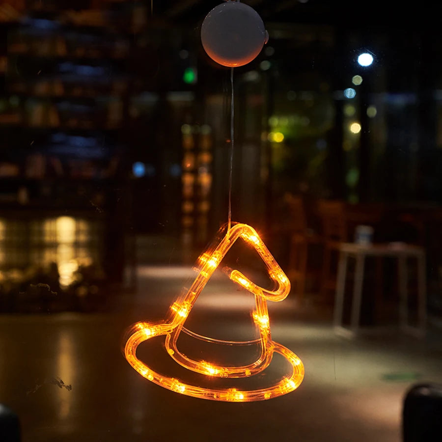 Halloween Lantern Festival Party Decoration Ghost Lantern Pumpkin Hanging Lantern Spider Web LED Suction Cup Lamp