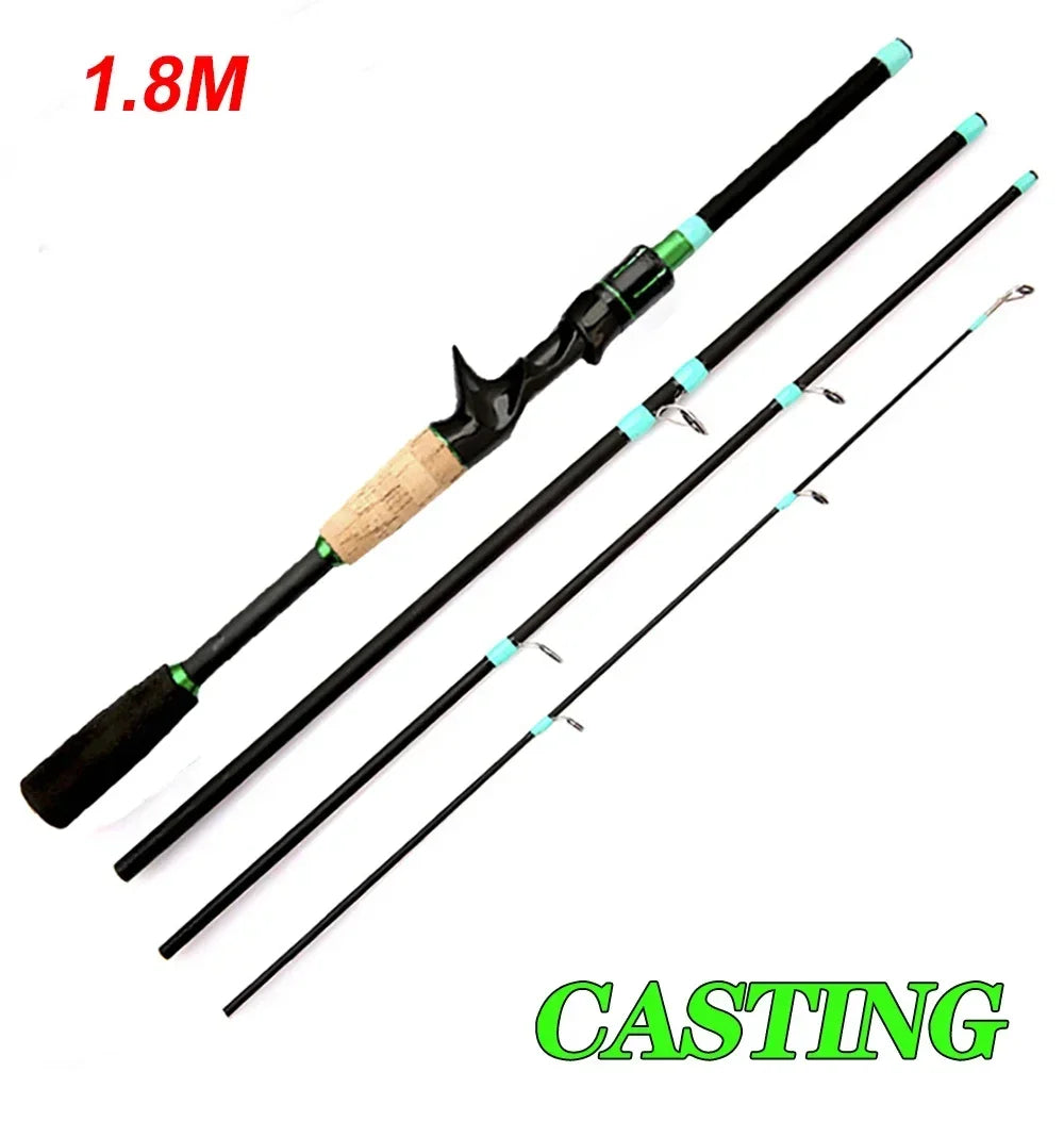 Casting Spinning Lure Fishing Rod Solid ML Tip 1.8/2.1m Ultralight Trout Jigging Pole 4/5 Sections Pesca