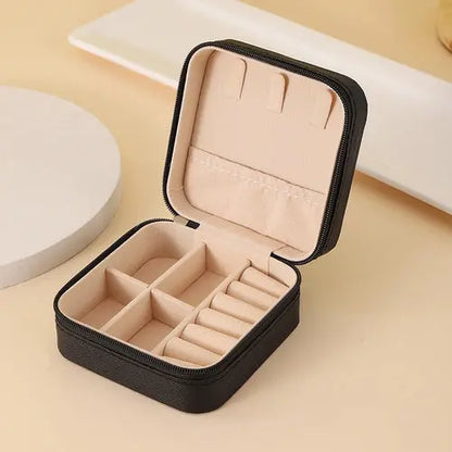 View details for Portable Jewelry Storage Box Travel Organizer Jewelry Case Leather