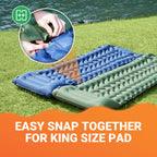 KingCamp Self Inflating Sleeping Pad, Ultralight Inflatable Sleeping Mat With Pillow Built-in Foot Pump For Hiking, Traveling