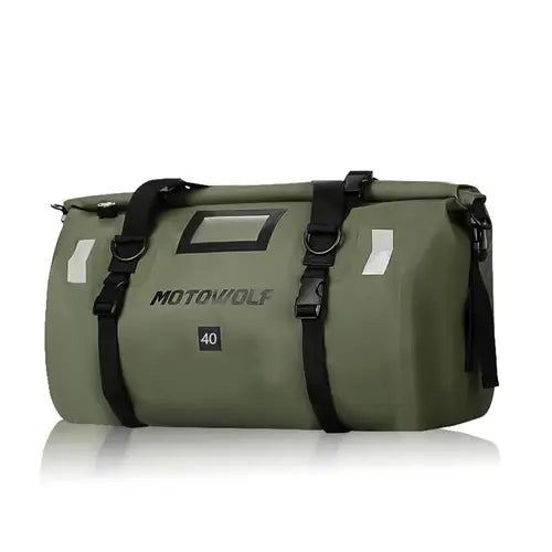 Bolsa Seca Impermeable para Moto con Reflectores, Bolsa de Viaje Duffle Trasera Esquí